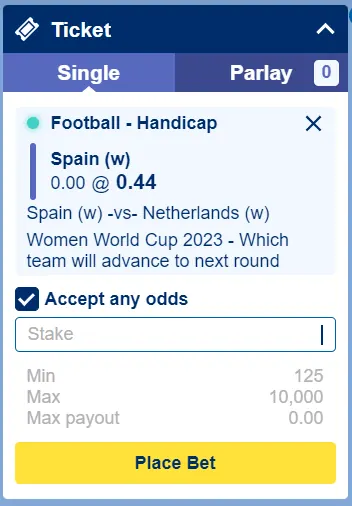 Bet slip